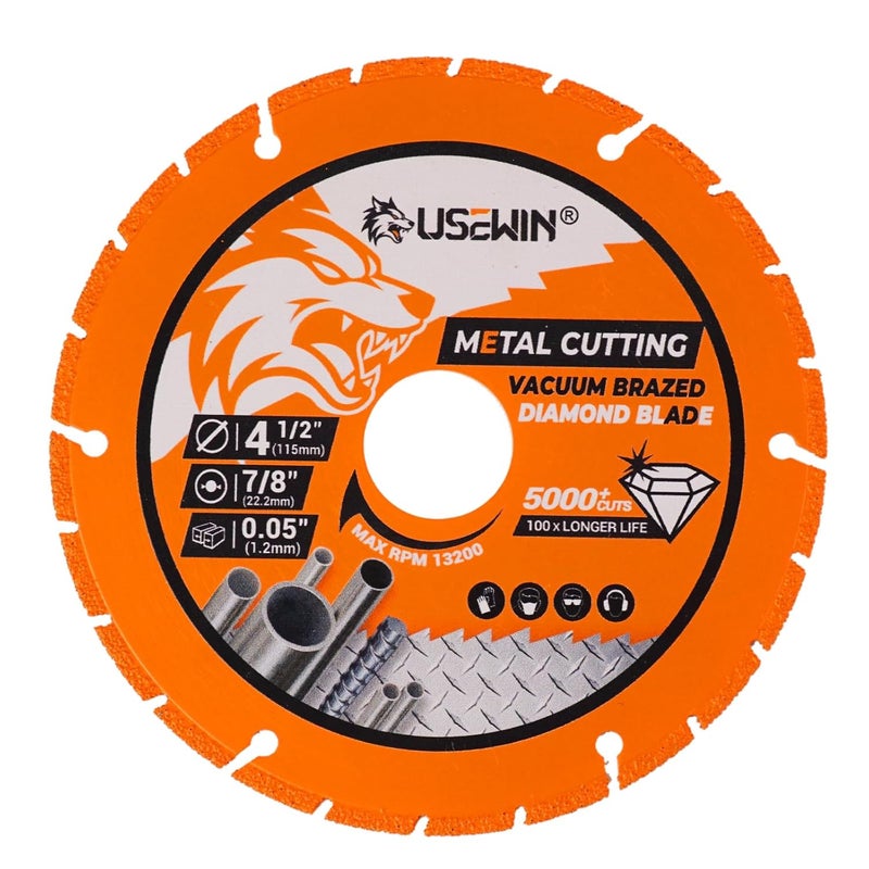 USEWIN Cut Off Wheels 4 1/2 Inch with 7/8" Arbor, Angle Grinder Cutting Disc, Diamond Cutting Wheel with 5000+ Cuts on INOX, Rebar, Angle Iron and Steel - Image 1